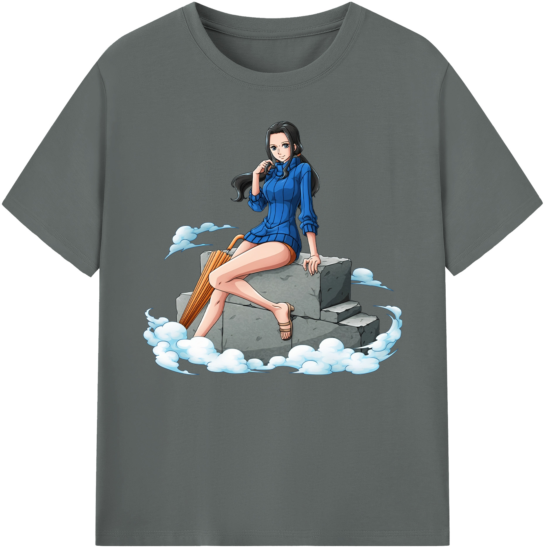 ワンピース ニコ・ロビン ONE PIECE Nico Robin 綿100％ メンズ半袖Tシャツ｜肌触りやわらか＆通気性